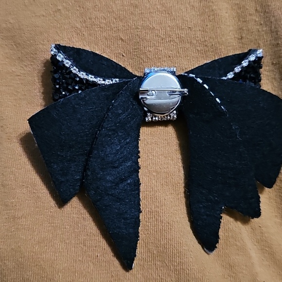 NEW ELEGANT DAZZLING CRYSTAL BOW TIE/NECK TIE - BLACK 3" x 4" - Picture 11 of 11